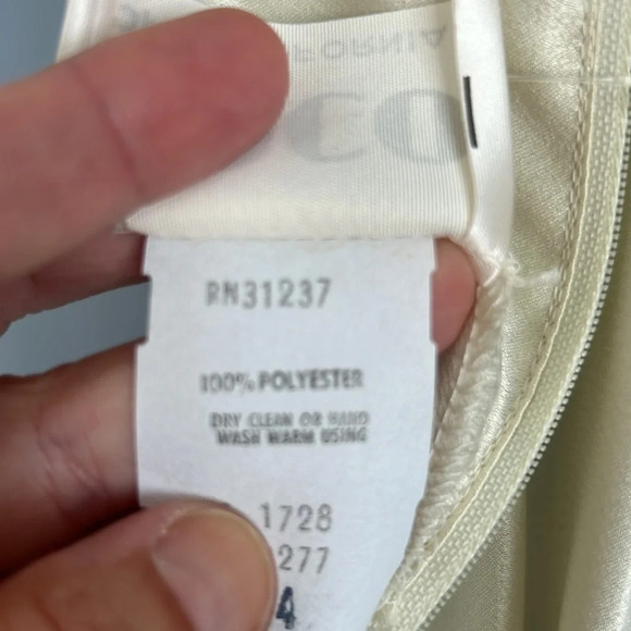 Vintage COCO Cream Midi Scoop Neck Belted Dream Dress Size 4 - Picture 10 of 11